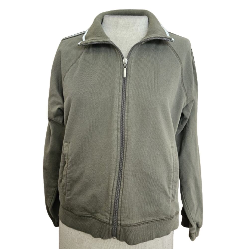 Khaki Green Zip Up Jacket Size Petite Large